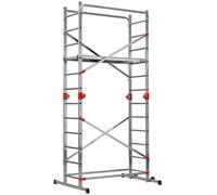 HAILO Echafaudage roulant multifonction 4 en 1 en aluminium avec montage rapide et rattrapage de niveau 4m30 Fast&Lock Combi 5