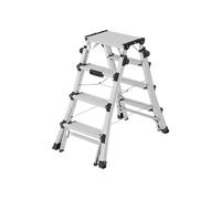 Hailo Échelle escabeau D100 Topline marches aluminium 2 x 4 - 2 x 6 hauteur t...