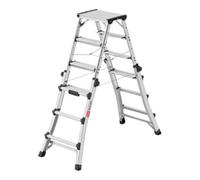 Hailo Escabeau double accès professionnel télescopique D100 2x6 marches
