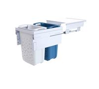 Hailo Laundry Carrier 3270461 Panier à linge à 2 compartiments pour armoire inférieure de 45 cm avec façade et système d'extraction 66 l