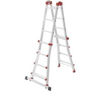 Hailo M80 7516007 Aluminium Echelle Polyvalente Hauteur de Travail (Max.): 4.70 m Argent, Rouge 12.7 kg