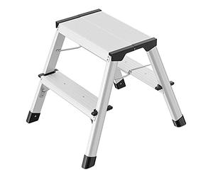 Hailo - Marche Pied Double accès 2x2 marches Pliant en Aluminium Hailo D60