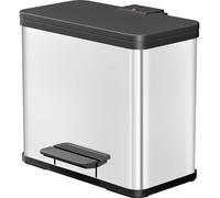 Hailo öko trio plus L 6332000 Poubelle 27 l acier inoxydable (l x H x P) 470 x 430 x 340 mm acier inoxydable mécanisme à pédale 1 pc(s)