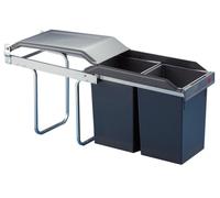 Hailo Poubelle 2X15 L Intégrée À 30Cm Armoire 2-Façade Poubelle Cuisine 516087