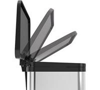 Hailo 0622-260 Poubelle à Pédale, Acier Inoxydable, Noir, 44.5 x 33 x 34.5 cm