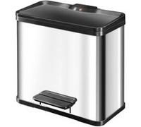 Hailo Hailo Öko duo Plus L, Poubelle à pédale, 17 + 9 ltr, inox Quantité:1
