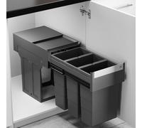 Hailo Poubelle cuisine, encastrable à partir de 40cm d'armoire, 3x 8 L Tri des déchets