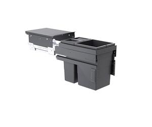 Hailo Poubelle de cuisine tri sélectif 2 bacs encastrable 25L (15+10) AS Cargo