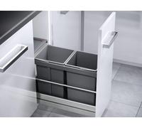 HAILO Poubelle de cuisine tri sélectif 2 bacs encastrable 30L (15+15) Tandem
