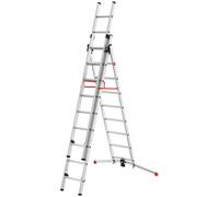 Hailo ProfiLOT S100 ; L'échelle combinée en aluminium en 3 parties avec système LOT 3x9 barreaux