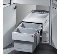 Poubelle d'angle encastrable tri sélectif 2 bacs 36L (18+18) Rondo