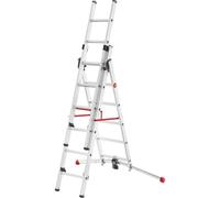 Hailo S100 ProfiLOT 9306-507 aluminium Echelle polyvalente Hauteur de travail (max.): 4.7 m argent, rouge, noir EN 131 15.5 kg