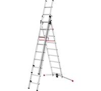 Hailo S100 ProfiLOT 9309-507 aluminium Echelle polyvalente Hauteur de travail (max.): 6.6 m argent, rouge, noir EN 131 21.7 kg