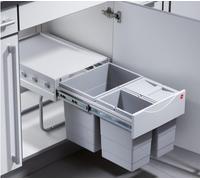 Hailo Tandem Poubelle Cuisine Encastrée 40cm Armoire Trennsystem 3 Éventails Bio