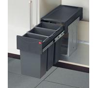 Hailo Terzett 3666-13 Trenta 8 Poubelle Encastrée 3 Compartiments Graphite 10 L
