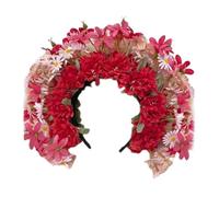 Hailong Ming Bandeau Floral Chinois Han, Ornement de Tête, Fleur En Soie Double Face Délicate, Bandeau de Cosplay pour Femme, Accessoire de Coiffure pour Spectacle, Rouge