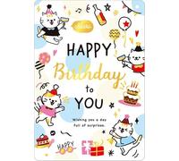Hailong Ming Carte Professionnelle en Papier, Carte d'anniversaire 25K-Chat