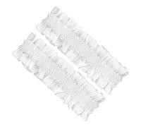 Hailong Ming Lot de 2 Bracelets élastiques, Attaches de Manches, Crochets pour Bras, Accessoires Unisexes, Matière Respirante, Convient Aux Hommes et Aux Femmes, Blanc
