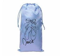 Hailong Ming Pochette de Danse Satinée Trousse Chaussures Ballet et Jazz Double Fermeture à Cordon Protège Contre Les Chocs pour Rangement Cadeau Débutant, Bleu, Satiné