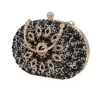 Hailong Ming Pochette de pour Femme, Ornée de et de Perles, Sac à Main, Pochette de Mariage pour événements, Cocktails et Fêtes, Noir