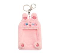 Hailong Ming Porte-clés Photo en Peluche, étui de Protection, Breloque de Sac, Décoration à Suspendre pour Cartes D'identité, Cartes de Voiture, Lapin