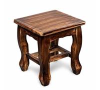 Hailong Ming Tabouret Chinois, Carbonisé, 27x27x30 cm, Bas | Structure robuste, Petit tabouret, Entrée principale, Pour les décorateurs