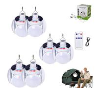 Hailoyearn Solar Light, 2 in 1 Folding Solar Lamp, Versatile Camping Hanging Tent Light with Remote Control and USB Charging, 5 Brightness Modes,Easy To Use (6pcs)