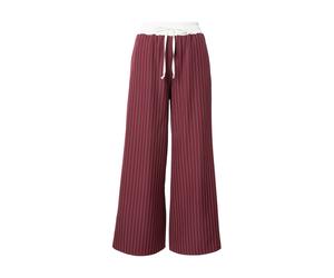 Hailys Pantalon 'Cl44eona' bordeaux / blanc, Taille 38