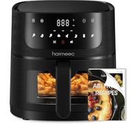 HAIMEEC Air Fryer 6L, Friteuse Sans Huile 8-en-1 avec Fenêtre de Visualisation, 1350W avec Ecran Tactile Digital, Réglable 30-200°C, 90% de Matières Grasses en Moins, Nettoyage Facile, <60dB