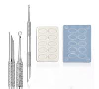 HaimiLiya Poussoir à cuticules russe - Double extrémité - Avec feuilles de papier abrasif grain 100/180 - Soin des ongles pour manucure, pédicure et nail art