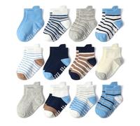 HaimoBurg 12 Paires Chaussette Antidérapante pour Bébé Enfant Garçons Filles 1-5 Ans