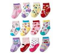 HaimoBurg 12 Paires Chaussette Antidérapante pour Bébé Enfant Garçons Filles 1-5 Ans