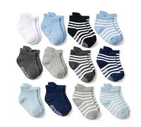 HaimoBurg 12 Paires Chaussette Antidérapante pour Bébé Enfant Garçons Filles 1-5 Ans