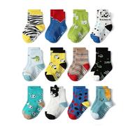 HaimoBurg 12 Paires Chaussette Antidérapante pour Bébé Enfant Garçons Filles 1-5 Ans