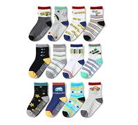 HaimoBurg 12 Paires Chaussette Antidérapante pour Bébé Enfant Garçons Filles 1-5 Ans