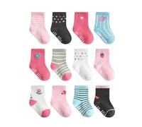 HaimoBurg 12 Paires Chaussette Antidérapante pour Bébé Enfant Garçons Filles 1-5 Ans