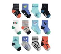 HaimoBurg 12 Paires Chaussette Antidérapante pour Bébé Enfant Garçons Filles 1-5 Ans