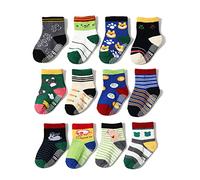 HaimoBurg 12 Paires Chaussette Antidérapante pour Bébé Enfant Garçons Filles 1-5 Ans