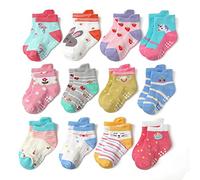 HaimoBurg 12 Paires Chaussette Antidérapante pour Bébé Enfant Garçons Filles 1-5 Ans