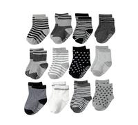 HaimoBurg 12 Paires Chaussette Antidérapante pour Bébé Enfant Garçons Filles 1-5 Ans