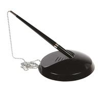 Hainenko Porte-stylo avec stylo assorti relié avec une chaînette en métal Idéal pour le bureau d'accueil Livré avec des recharges Noir