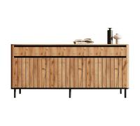 HAINEW HD26072805 Buffet Commode avec 3 portes et 3 tiroirs, armoire d'appoint, armoire de rangement, armoire de cuisine, couleur bois, 160 × 40 × 73 cm