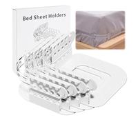 Hainue 4 Pièces Attache Drap Housse,Universelles Bloc Drap Housse Angle,Tendeur Drap Housse de Lit Amovible,Réglable en 5 Hauteurs,Clips De Draps pour Toutes Les Tailles (Simple/Double)