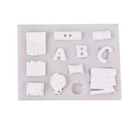 Haione ABC Globe Calculatrice Silicone Fondant Moule Chocolat Gâteau Décoration Outils de Cuisson pour DIY Biscuit Ice Cube Bougie Bonbons Savon