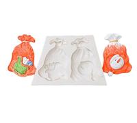 Haione Bonhomme de neige chaussettes sac cadeau moule en silicone fondant Noël chocolat décoration gâteau outils de cuisson pour bricolage biscuit glaçons sucre artisanat bonbons savon (#5)
