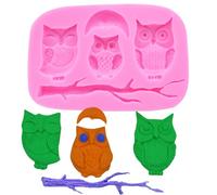 Haione Moule à Fondant en Silicone Hibou,Moule à gâteau au Chocolat,Outils de décoration pour Biscuits,Bougies,savons et Bonbons Faits Maison.
