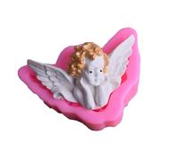Haione Moule en silicone en forme d'anges pour décoration de gâteau au chocolat, outils de cuisson pour biscuits, glaçons, bougies, bonbons, savon (#6
