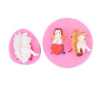 Haione Moule en silicone en forme d'anges pour décoration de gâteau au chocolat, outils de cuisson pour biscuits, glaçons, bougies, bonbons, savon (#7