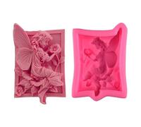 Haione Moule en silicone en forme d'anges pour décoration de gâteaux au chocolat, biscuits, glaçons, bougies, bonbons et savon (#3)