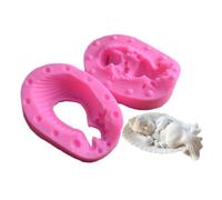 Haione Moule en silicone en forme de sirène pour décoration de gâteau au chocolat, outils de cuisson pour biscuits, glaçons, sucre, bonbons, savon (#2)
